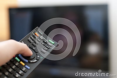 Remote control pointing towards the TV