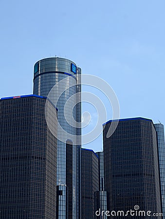 Renaissance Center close-up Detroit