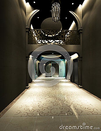 Rendering modern corridor