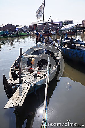 Repairing boat