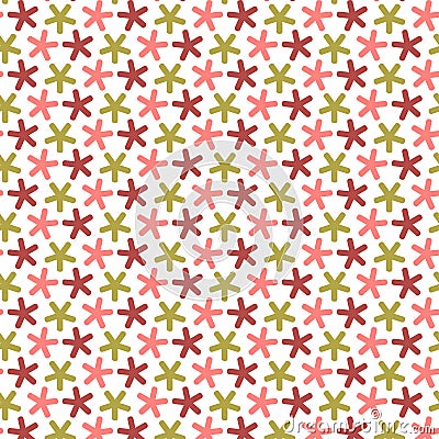 Repeating stars with round angles, seamless pattern.