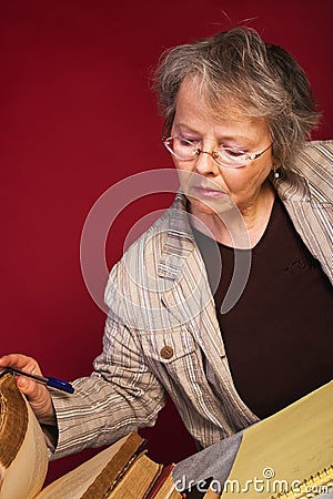 Researcher taking notes