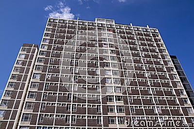 Residential Skyscraper Against Deep Blue Sky