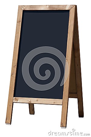 Restaurant blackboard display isolated with clipping path