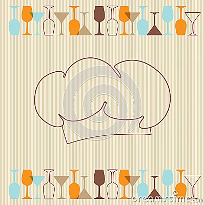 Restaurant menu background with wine bottles and g