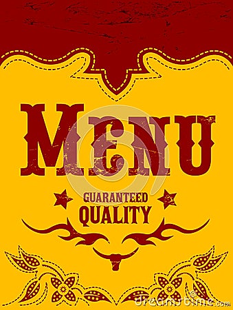 Restaurant menu design - western style