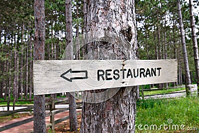 Restaurant Sign Deep inside Woods
