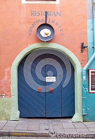 Restaurant sign in the Old Tallinn