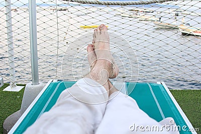 Resting Feet on a Beach Chair