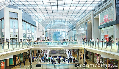 Busy retail shopping mall