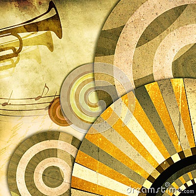 Retro background with trumpet