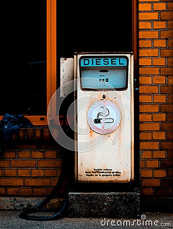 Retro diesel gas station