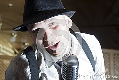 Retro gangster singer