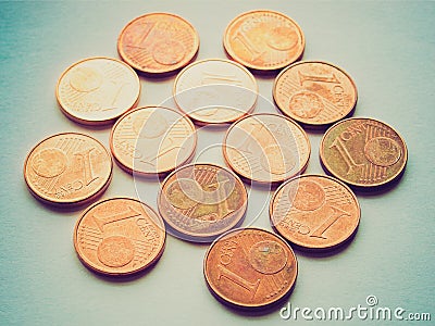 Retro look Euro coins