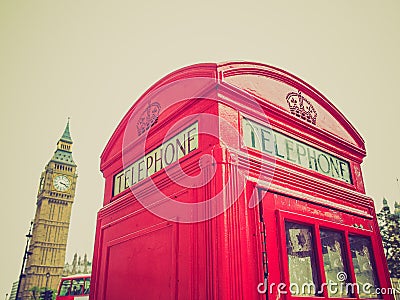 Retro look London telephone box