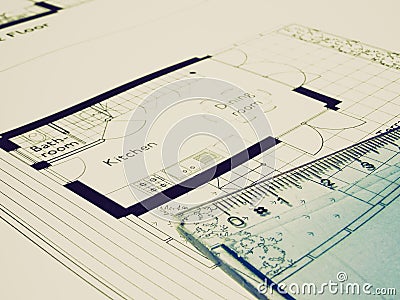 Retro look Technical drawing