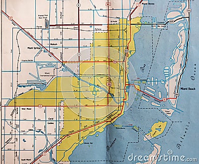 Retro Miami, Florida Map