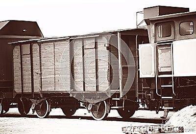 Retro old train wagons