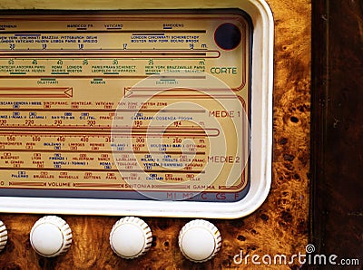 Retro radio close-up