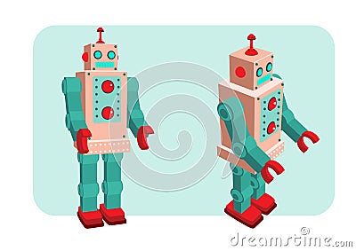 Retro robot vector illustration