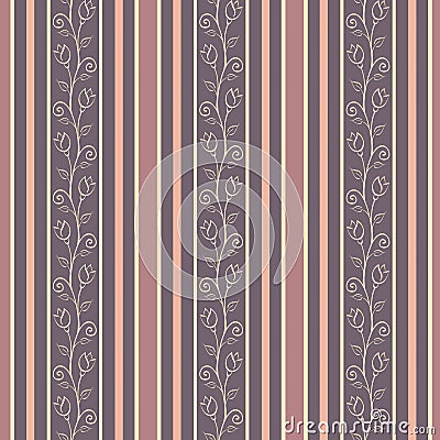 Retro seamless pattern background with elegance fl