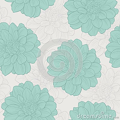 Retro seamless pattern with flowers . Floral ornament.