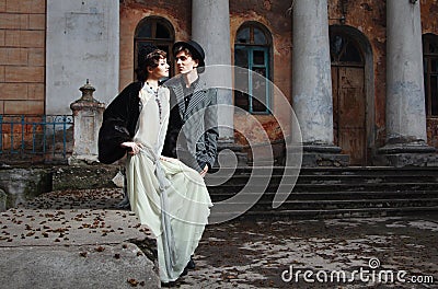 Retro styled fashion portrait of a young couple.