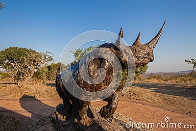 Rhino Statue Endangered Wildlife