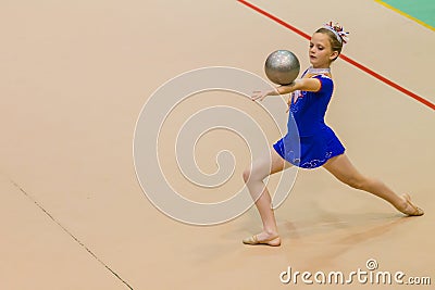 Rhythmic Gymnastics Girl Ball Balance