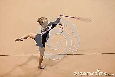 Rhythmic Gymnastics Girl Rope Dance