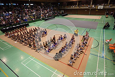 Rhythmic Gymnastics Teams Girls Seated