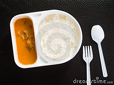 Rice and curry in the meal box set