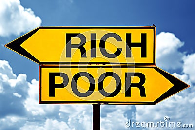Rich or poor, opposite signs