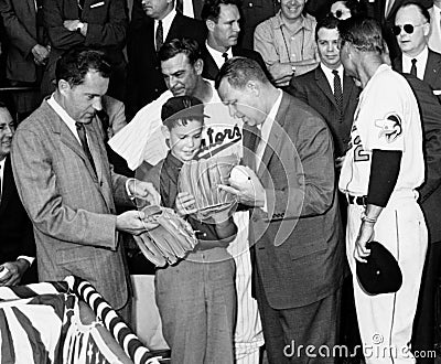 Richard M. Nixon at Orioles-Senators game