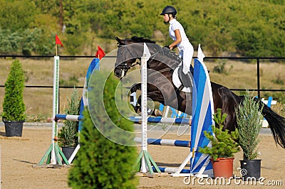 Rider in the jumping show