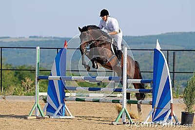 Rider in the jumping show