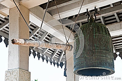 Ring bell at Buddhist temple in Sri Lanka