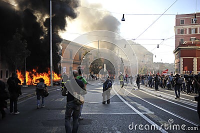 Riots in Rome - Italian Students Protest