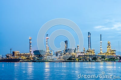 River and oil refinery factory