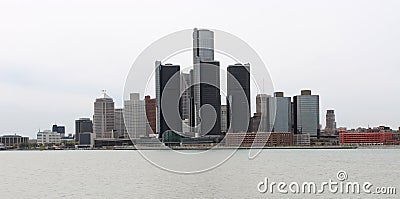 River view of Detroit skyline