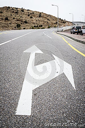 Road arrow Jebel Akhdar