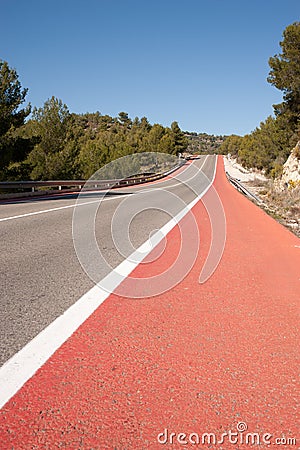 Road with bicycle lane