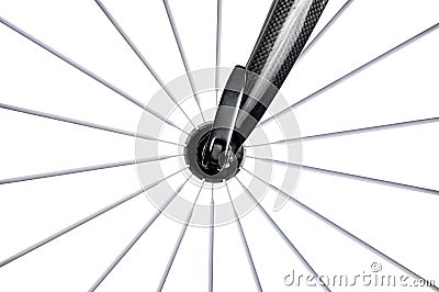 Road bike wheel with spokes