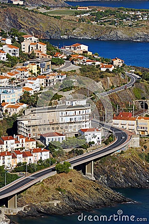Road on coast of the Mediterranean sea
