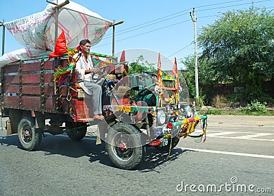 On the road in India