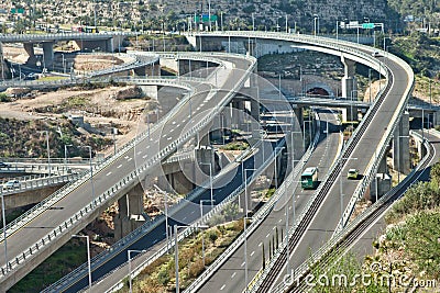 Road interchange, multiple levels