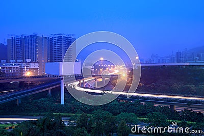 Road junction at dawn