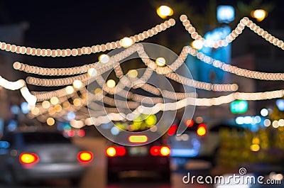 Road lighting decoration,Blurred Photo bokeh