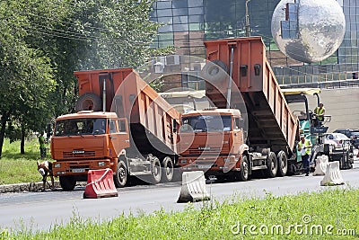 Road paving work