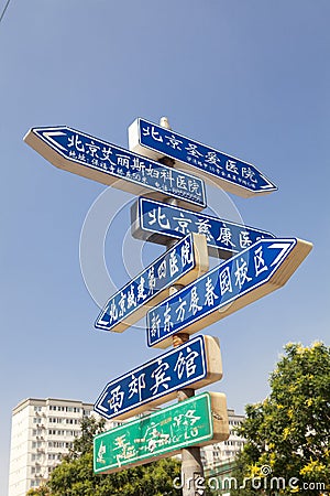 Road signs in Beijing, China